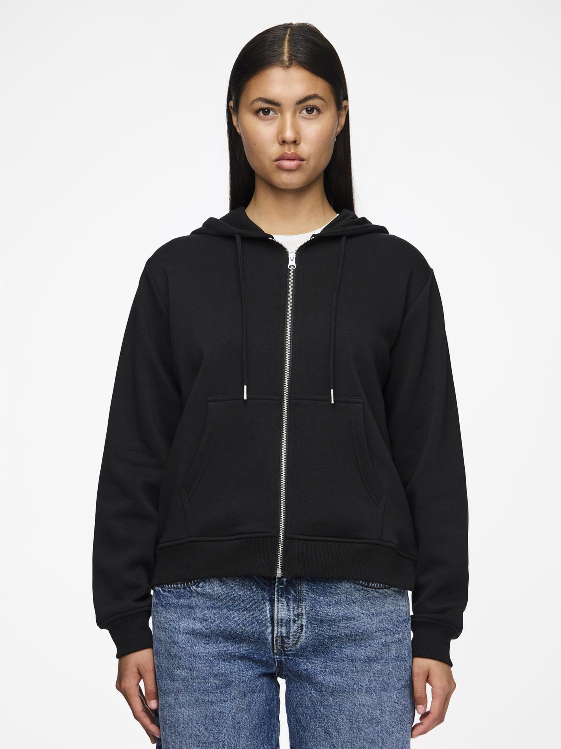 PCCHILLI Sweatshirt m. Lynlås - Black