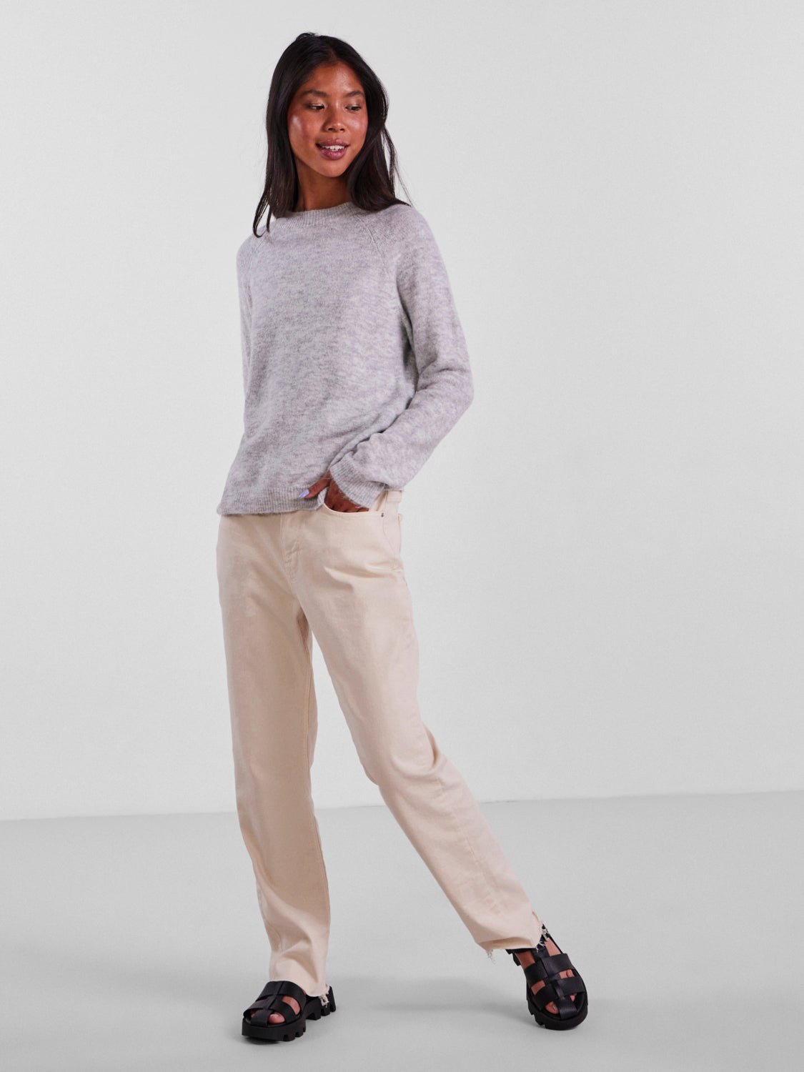 PCJULIANA Pullover - Light Grey Melange