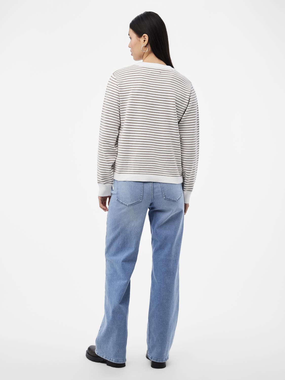 PCPHILIPPA Pullover - Cloud Dancer/brun