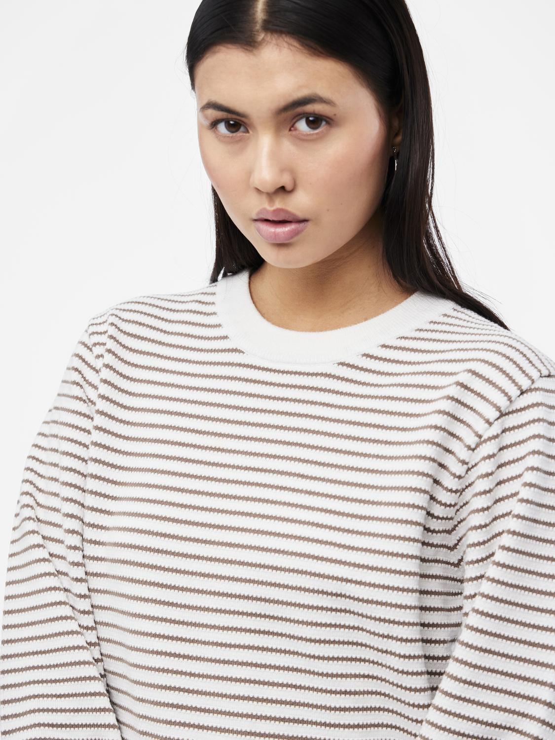 PCPHILIPPA Pullover - Cloud Dancer/brun